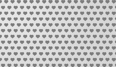 İzole edilmiş arka planda karikatür kalplerinin 2d gri deseni.