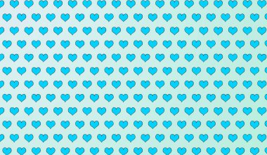 İzole edilmiş arka planda karikatür kalplerinin 2d mavi deseni.