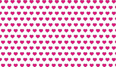 İzole edilmiş arka planda karikatür kalplerinin 2d pembe deseni.