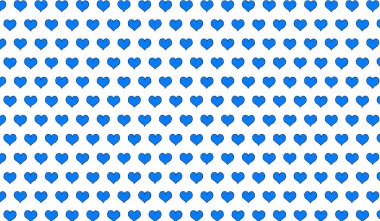 Karikatür kalplerinin 2d mavi deseni izole edilmiş arkaplanda.