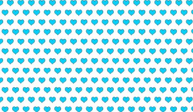 İzole edilmiş arka planda karikatür kalplerinin 2d mavi deseni.