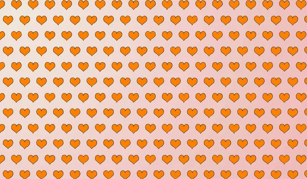 Oranžový Vzor Karikatury Srdce Izolovaném Pozadí — Stock fotografie