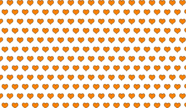 Oranžový Vzor Karikatury Srdce Izolovaném Pozadí — Stock fotografie