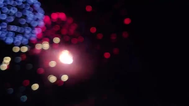 Fuochi Artificio Colpo Sfocato Fuochi Artificio Con Bel Bokeh Bokeh — Video Stock
