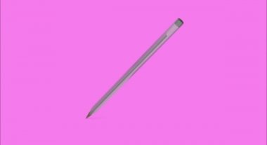 Pembe arkaplanda kendi etrafında dönen yalıtılmış bibik kalem.