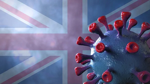 Varian Covid Inggris Dan Inggris Covid Virus Dengan Bendera Inggris Stok Foto Bebas Royalti