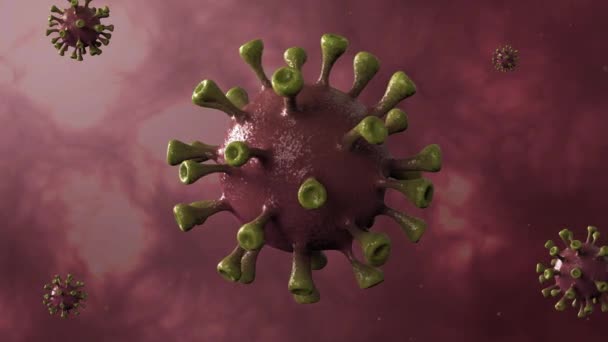 코로나 바이러스 Corona Virus 회전목마는 다이너 배경과 중심에서 Microbiology Virology — 비디오