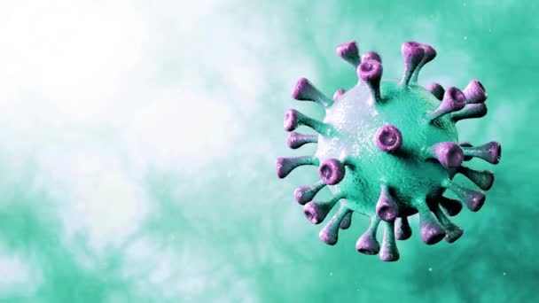 Corona Virus Azure Rotation Spinning Center Isolated Dinamic Background Microbiology — Stock Video