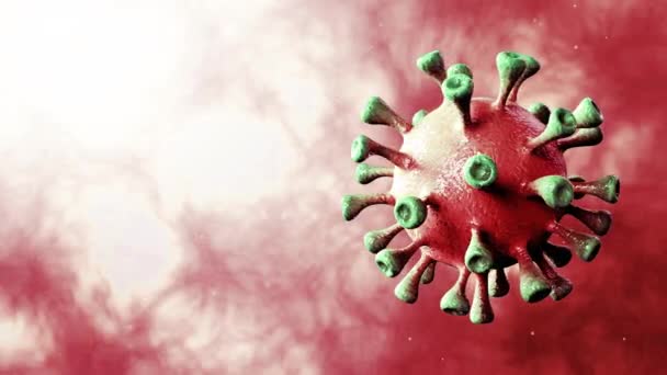 Corona Virus Red Rotation Spinning Center Isolated Dinamic Background Microbiology — Stock Video