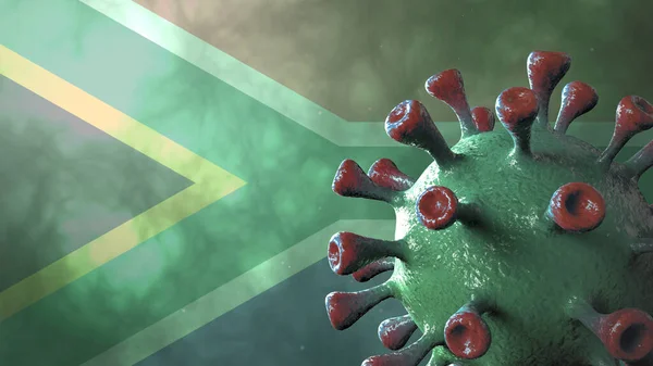 Covid Varian Selatan Africa Covid Virus Dengan Bendera Hijau Afrika Stok Gambar Bebas Royalti