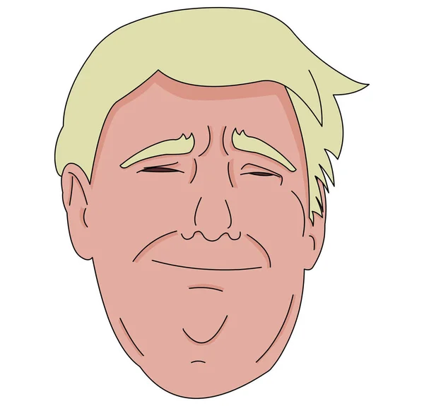 Donald Trump Rosto Desenho Animado Estilo Isolado Fundo — Fotografia de Stock