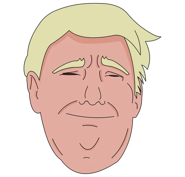 Donald Trump yüz karikatür biçimi arkaplanda izole.