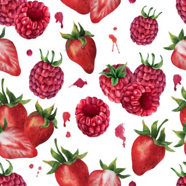 Böğürtlenli sulu boya deseni. 