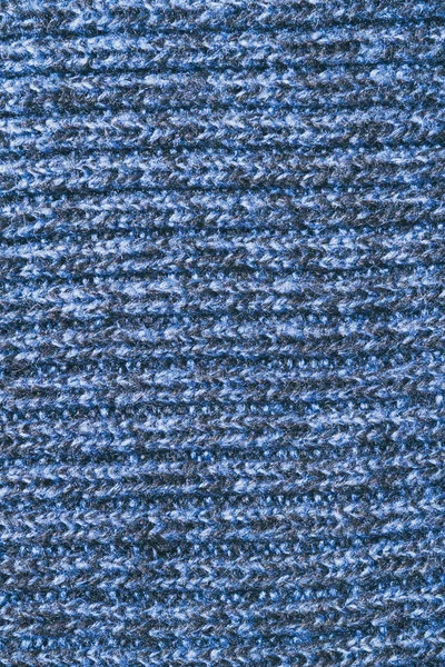 蓝色羊毛针织围巾顶视图纹理 羊毛背景 — 图库照片
