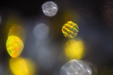 Gri ve mavi arkaplanda parlak sarı noktalar.