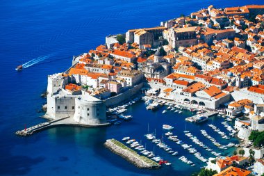 Dubrovnik, üst-görünümü. Hırvatistan.