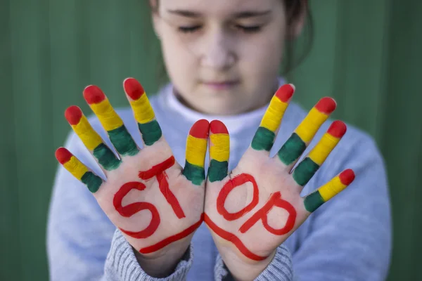 Segno di stop, gesti — Foto Stock