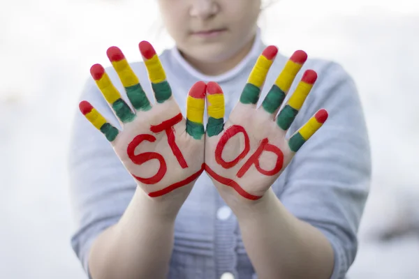 Segno di stop, gesti — Foto Stock