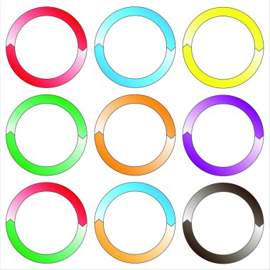 Daire, halka. Renkli daire afiş kümesi.
