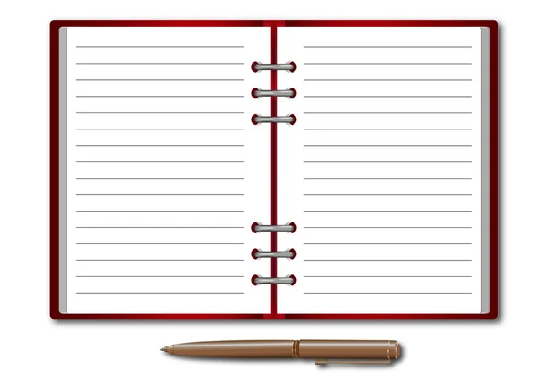 Datebook με ένα στυλό. — Διανυσματικό Αρχείο