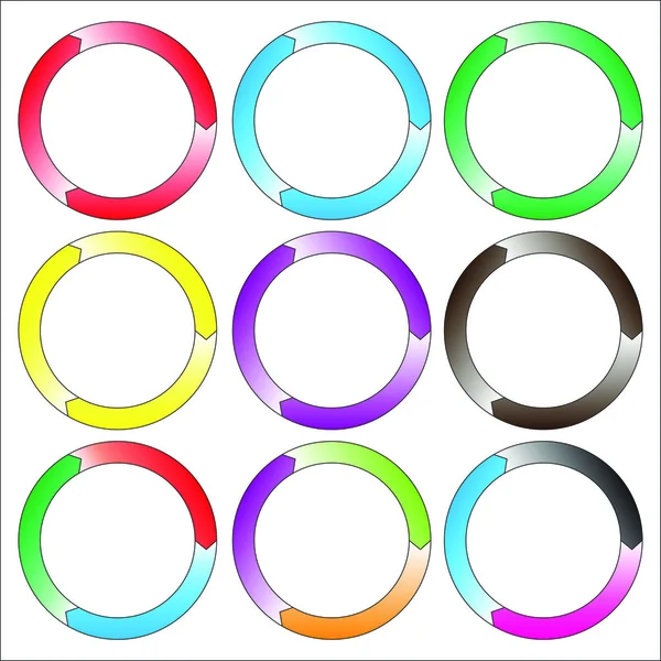 Kreis, Ring. Reihe von bunten Kreis-Bannern. — Stockvektor