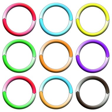 Daire, halka. Renkli daire afiş kümesi.