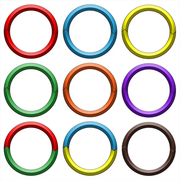 Cercle, bague. Ensemble de bannières de cercle coloré . — Photo