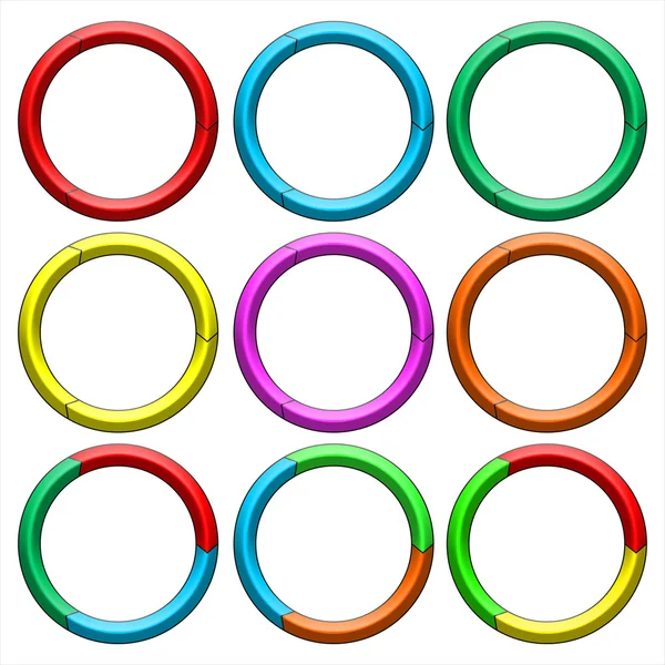 圆、 圆环。彩色环形横幅设置 — 图库照片