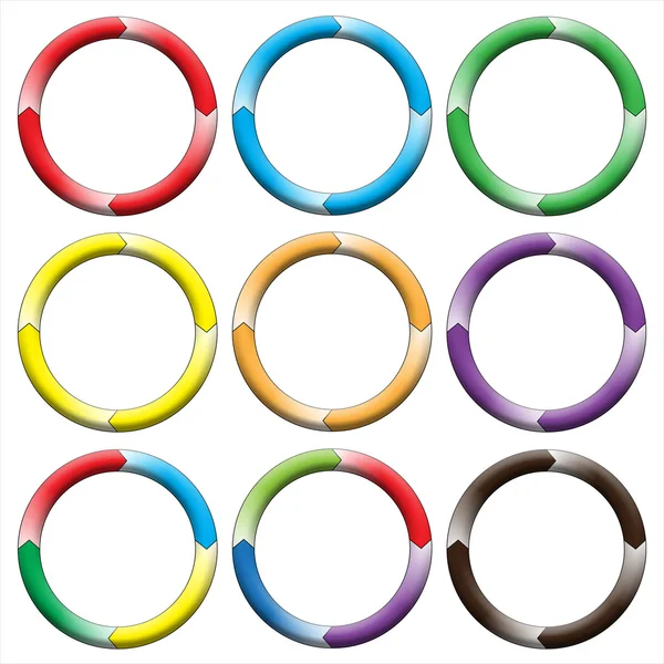 Circle, ring. Set of 9 colorful circles — Stock Photo, Image