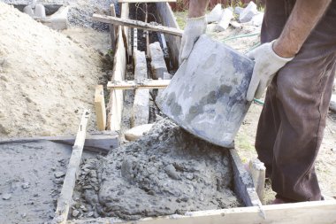 İşçi beton Vakfı dökülen.