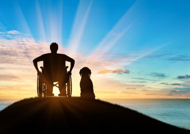 Silhouette devre dışı ve köpek