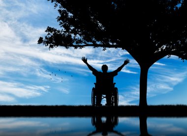 Siluet mutlu geçersiz 