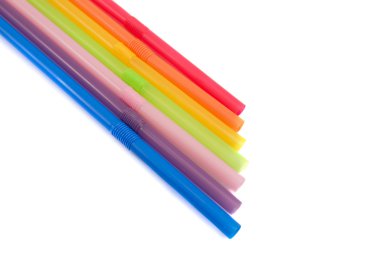Çok renkli plastik çöp, tüpler 