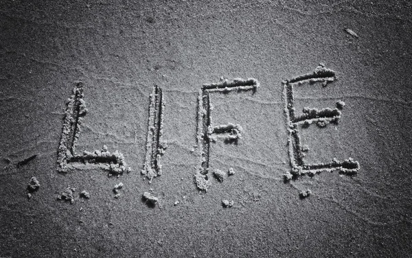 Word of life on the sand — Stock Photo, Image