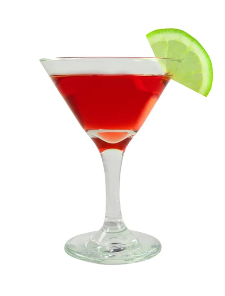 Bacardi cocktail in een glas met kalk — Stockfoto