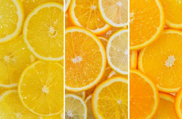 Mezcla jugosa de rodajas de limón y naranja —  Fotos de Stock
