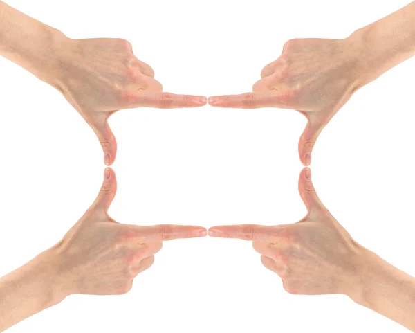 Marco rectangular de cuatro manos —  Fotos de Stock