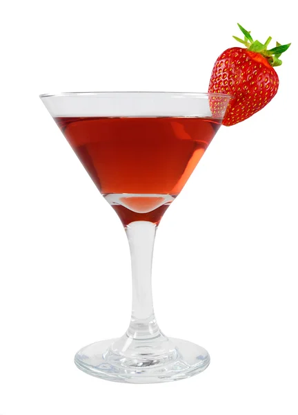 Bacardi cocktail in een glas met aardbeien — Stockfoto