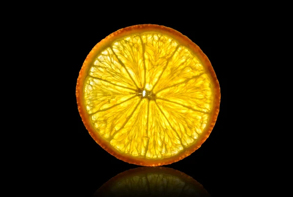 Rebanada naranja retroiluminada —  Fotos de Stock