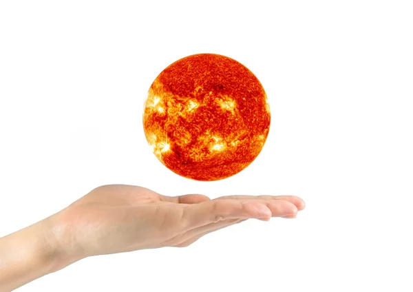 Солнце в руке человека НАСА — стоковое фото