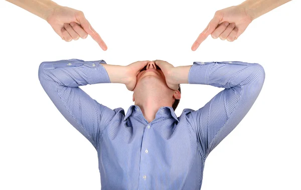 Een man ervaart schande en stress — Stockfoto