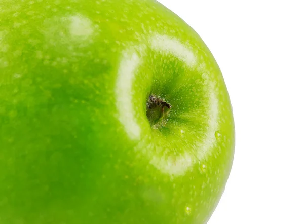 Grön mogna äpple närbild — Stockfoto