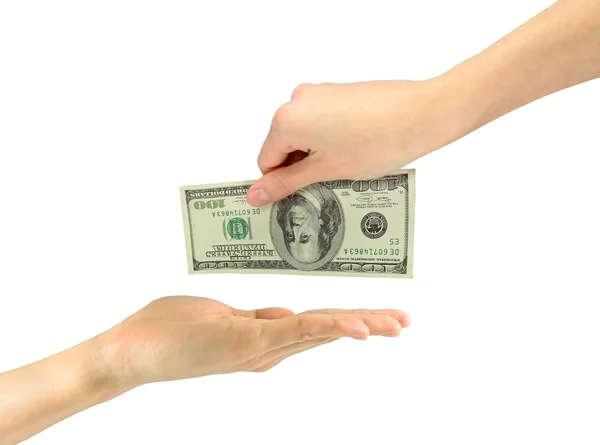Image of human hands taking bribe — Stock Photo, Image