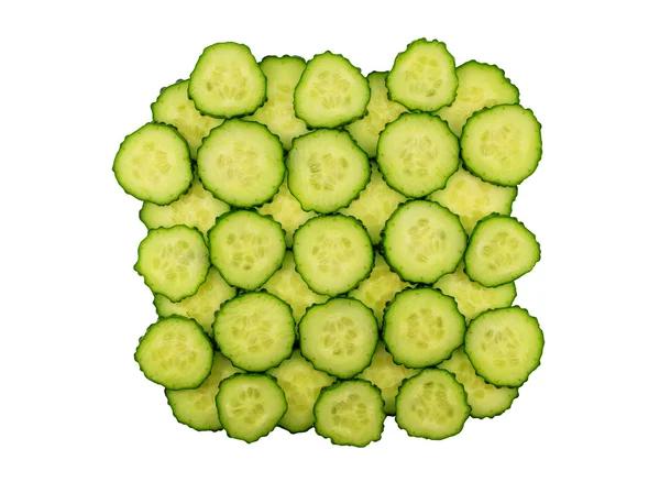 Sliced cucumber discs — Stock Photo, Image