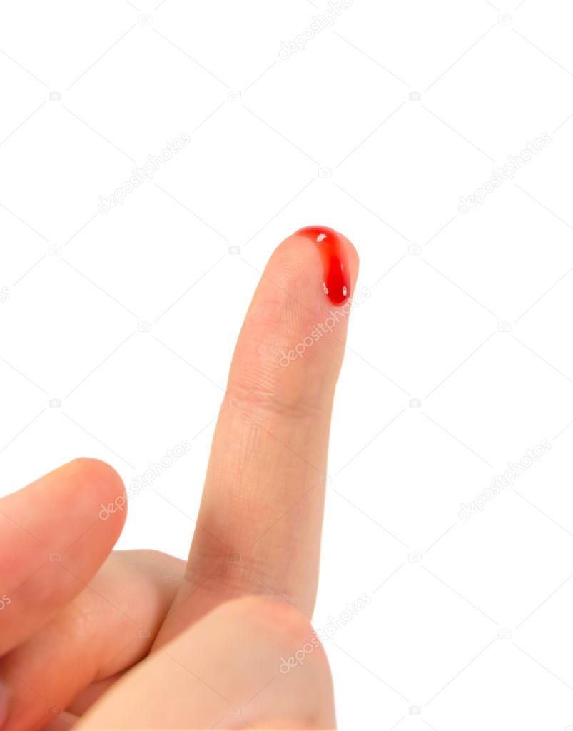 Analysis of blood from a finger