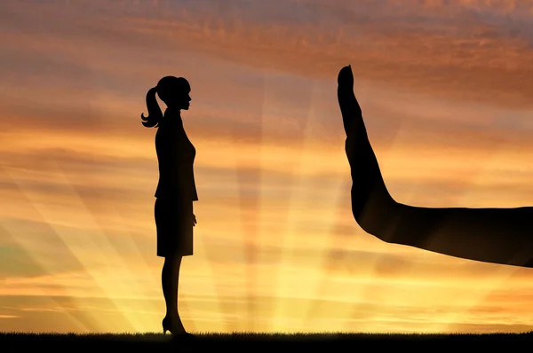 Silhouetten van handen stop vrouw — Stockfoto