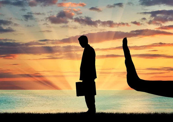 Silhouettes of hands stops a man — Stock Photo, Image