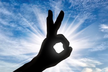 Elini silüeti jest Tamam gösterir