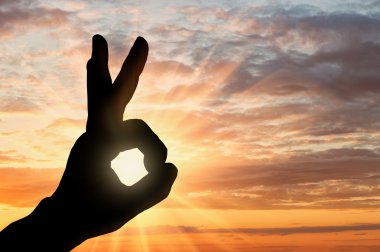 Elini silüeti jest Tamam gösterir