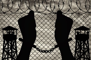 İnsan eli kelepçeli silüeti